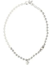 McQueen - White Brass Necklace - Lyst