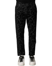 Dolce & Gabbana - Gray Cotton Dg Logo Straight Men Denim Jeans - Lyst