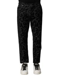 Dolce & Gabbana - Gray Cotton Dg Logo Straight Men Denim Jeans - Lyst