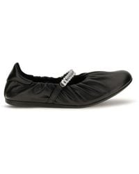 Jimmy Choo - Black Calf Leather Bos Taurus Ballet Flats - Lyst