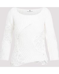 Ermanno Scervino - White Cotton Sweater - Lyst