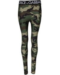Dolce & Gabbana - Multicolor Camouflage Dg Waist Leggings Pants - Lyst