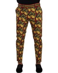 Dolce & Gabbana - Multicolor Logo Mania Cotton Tapered Trouser Pants - Lyst