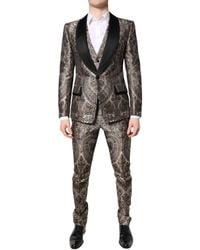 Dolce & Gabbana - Jacquard Single Breasted 3 Piece Suit - Lyst