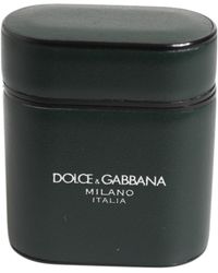 Dolce & Gabbana - Black Leather Logo Print Flip Holder Men Airpods Case - Lyst