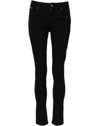 Dolce & Gabbana - Black Cotton Skinny Mid Waist Denim Jeans - Lyst