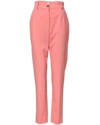 Dolce & Gabbana - Pink High Waist Tapered Dress Pants - Lyst