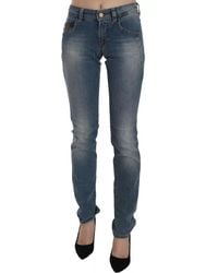 John Galliano - Blue Washed Mid Waist Skinny Casual Denim Pants - Lyst