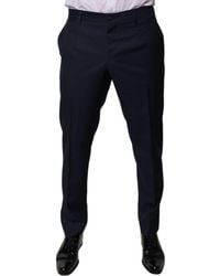 Dolce & Gabbana - Dark Blue Cotton Men Dress Pants - Lyst