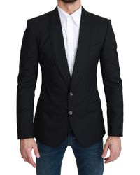 Dolce & Gabbana - Dolce Gabbana Black Single Breasted Formal Wool Blazer - Lyst