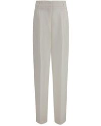 Max Mara - White Linen Casual Pants - Lyst