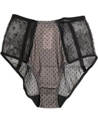 Dolce & Gabbana - Sheer Polka Dot Lace High Waist Underwear Polyamide Clothing - Lyst