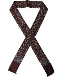 Dolce & Gabbana - Skinny Twilly Fringed Foulard Scarf - Lyst