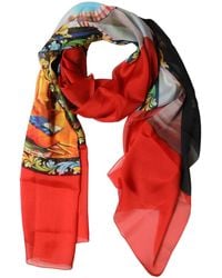 Dolce & Gabbana - Silk Printed Shawl Stole Scarf - Lyst