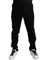 Dolce & Gabbana - Black Cotton Skinny Jogger Sweatpants Pants - Lyst