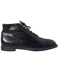 Dolce & Gabbana - Leather Lace Up Ankle Boots Shoes (Pre-Owned) - Lyst