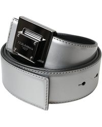 Dolce & Gabbana - Leather Square Metal Buckle Belt - Lyst