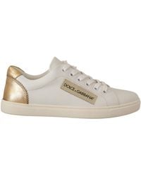 Dolce & Gabbana - Elegant Leather Sneakers With Accents - Lyst