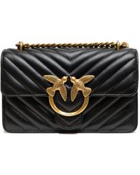 Pinko - Black Mini Love Bag One Chevron - Lyst