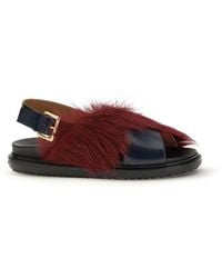 Marni - Multicolor Calf Leather Bos Taurus Flat Sandals - Lyst