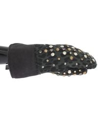 Dolce & Gabbana - Wool Shearling Studded Leopard Gloves - Lyst