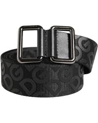 Dolce & Gabbana - Logo Monogram Metal Buckle Belt Polyester Calf Leather - Lyst