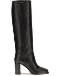 Prada - Black Calf Leather Bos Taurus High Heel Boots - Lyst