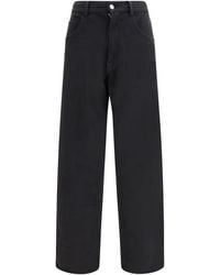 MM6 by Maison Margiela - Black Cotton Casual Pants - Lyst