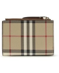 Burberry - Check Printed Canvas Wallet - Lyst