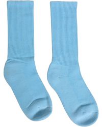 Dolce & Gabbana - Light Blue Cotton Ribbed Mid Calf Accessory Socks - Lyst