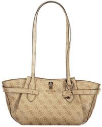 Guess - Beige Polyurethane Handbag - Lyst