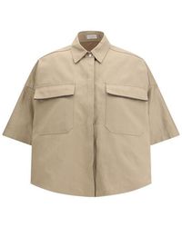 Brunello Cucinelli - Silk Long-Sleeve Button-Up Shirt - Lyst