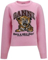Ganni - Multicolor Wool Oves Aries Sweatshirt - Lyst