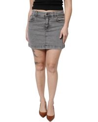 Dolce & Gabbana - Cotton Stretch Mid Waist Denim Mini Skirt - Lyst