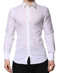 Dolce & Gabbana - White Gold Long Sleeves Dress Men Formal Shirt - Lyst