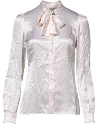 Dolce & Gabbana - White Ascot Collar Long Sleeve Blouse Top - Lyst