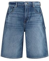 7FOR - Blue Cotton Bermuda Shorts - Lyst