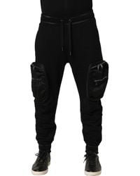 Dolce & Gabbana - Black Mid Waist Cargo Jogger Sweatpants Pants - Lyst