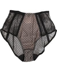 Dolce & Gabbana - Black Sheer Polka Dot Lace High Waist Underwear - Lyst