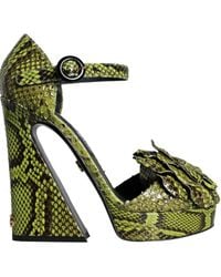 Dolce & Gabbana - Exotic Leather Ankle Strap Heels Sandals Shoes - Lyst