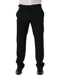 Dolce & Gabbana - Black Tapered Leg Men Dress Trouser Pants - Lyst