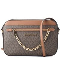 Michael Kors - Brown Canvas Crossbody Bag - Lyst
