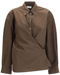 Lemaire - Brown Cotton Shirt - Lyst