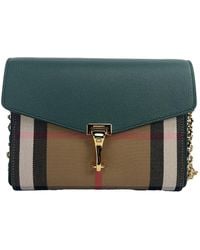 Burberry - Macken Small Vintage House Check Leather Crossbody Bag - Lyst