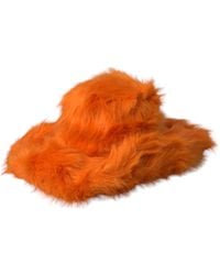 Dolce & Gabbana - Faux Fur Polyester Fedora Hat - Lyst