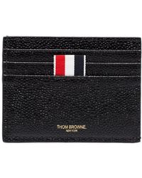 Thom Browne - Single Card Holder W/note Compartment In Pebble Grain Leather - Lyst