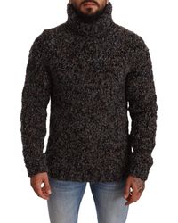 Dolce & Gabbana - Elegant Speckled Turtleneck Wool-Blend Sweater - Lyst