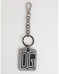 Dolce & Gabbana - Dg Rubber Logo Keychain Keyring - Lyst