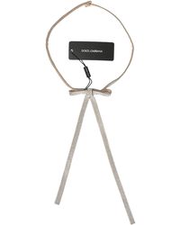 Dolce & Gabbana - Silk Clear Crystal Bow Waist Belt - Lyst