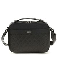 Ferragamo - Black Calf Leather Bos Taurus Shoulder Bag - Lyst